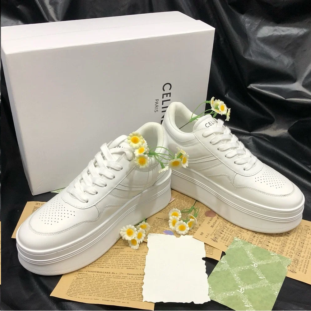 Celine Women’s Authentic White Platform Sneakers
